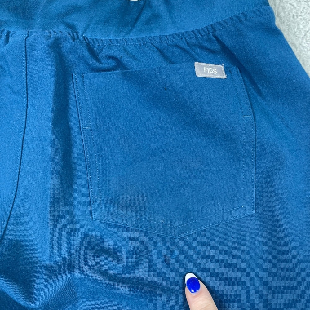 FIGS Catarina Zamora Scrub Set Womens S/M Blue V-Neck Jogger Stretch Excellent - Picture 8 of 16